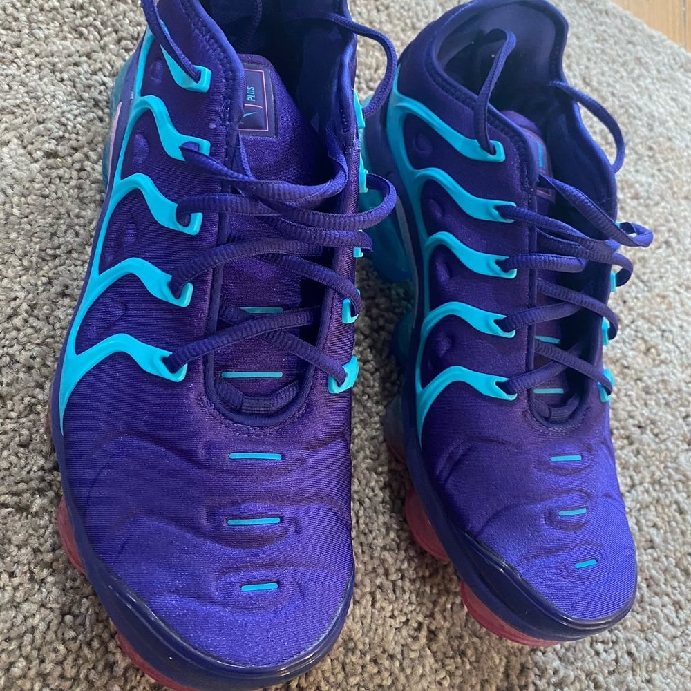 2018 Nike Air Vapor Max Plus Hornets Regency Purple , Original, Men's Size 8.5,